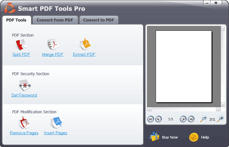 Click to view Smart PDF Tools 6.10 screenshot
