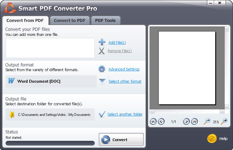 Convert PDF to DOC Screenshot
